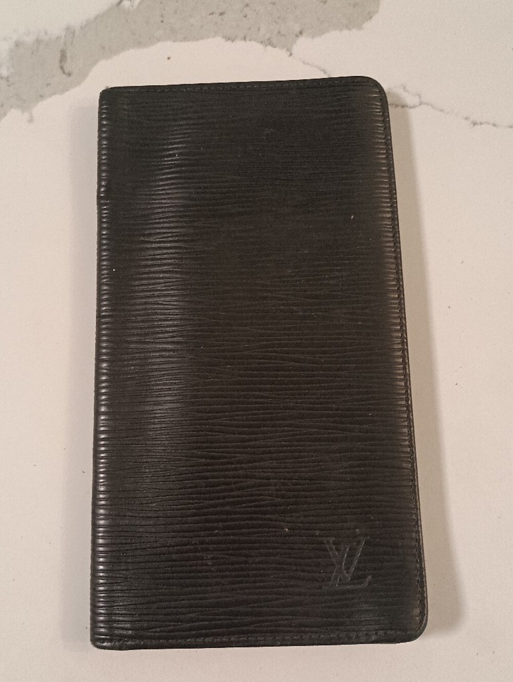 Authentic Louis Vuitton Black Epi Leather Long Yen Billfold Wallet Organizer